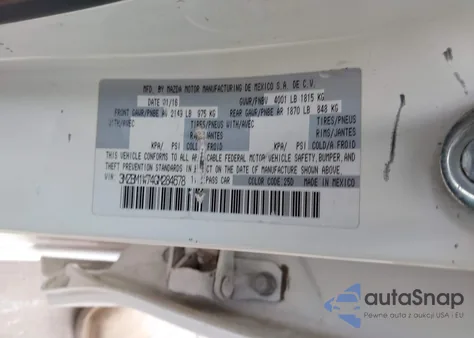 2016 Mazda Mazda3 I Touring from USA, damaged, VIN 3MZBM1W74GM284678